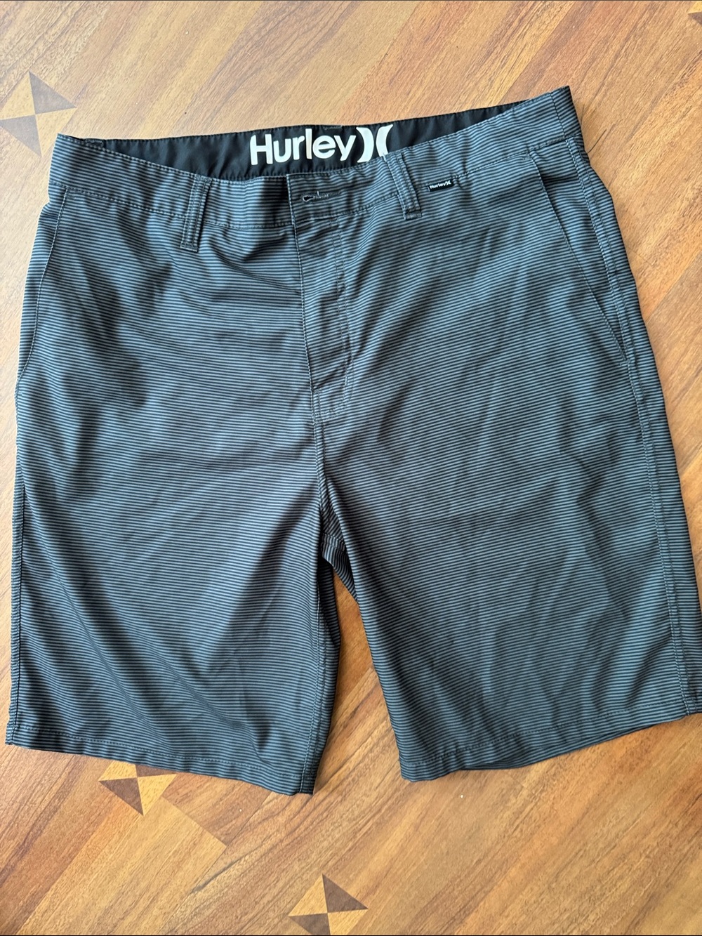 Hurley Men's Black Micro-Striped Hybrid Shorts